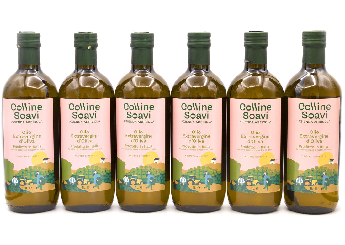 Olio Extra Vergine di Oliva Colline Soavi, Confezione di 6 Bottiglie da 1L - 2024/25