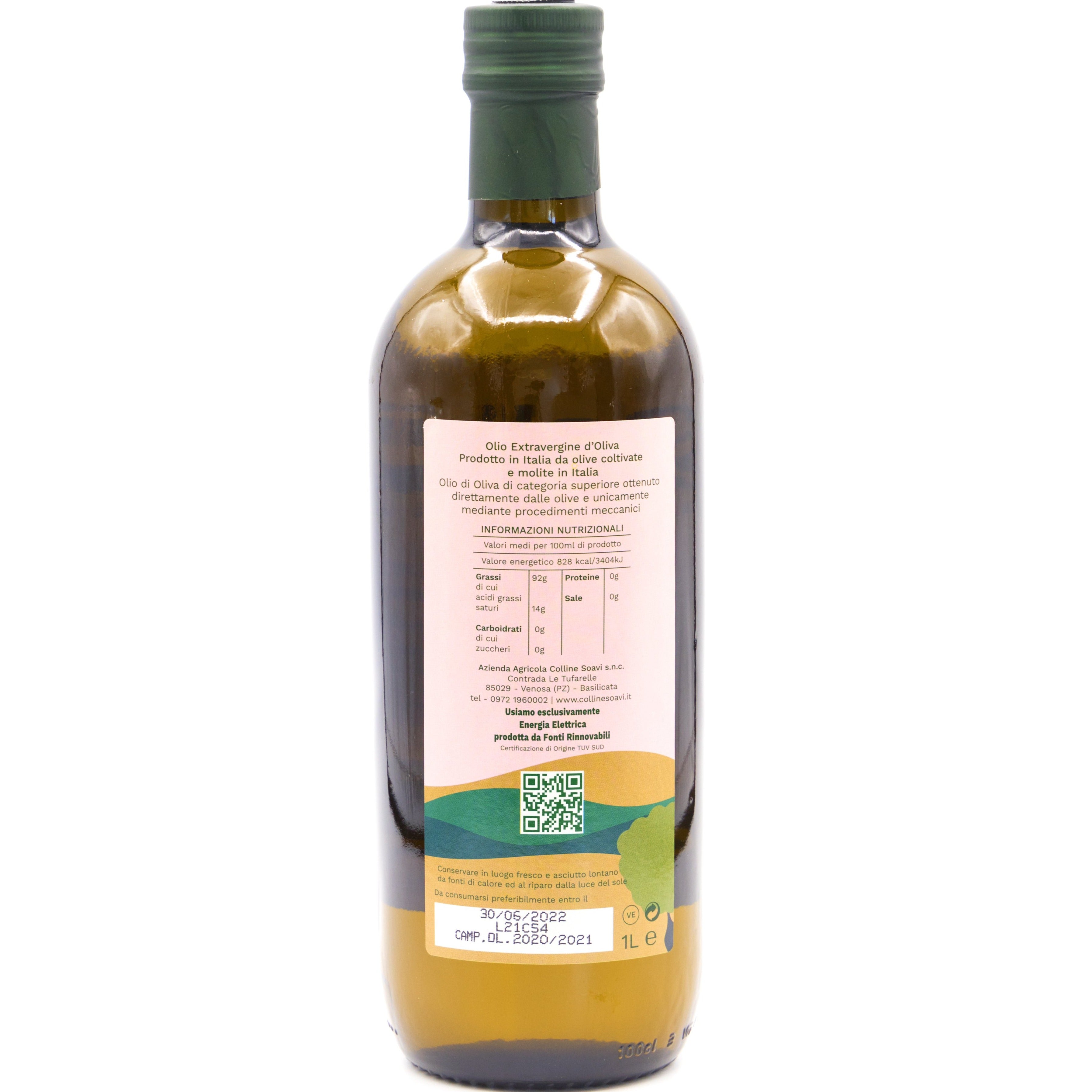 Olio Extra Vergine di Oliva Colline Soavi, Confezione di 6 Bottiglie da 1L - 2024/25