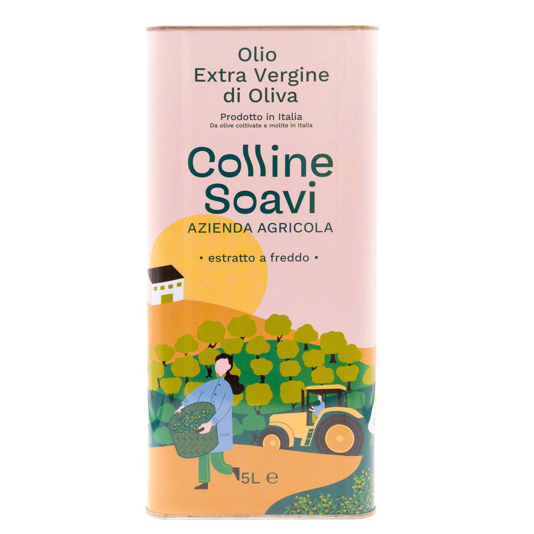 Olio Extra Vergine di Oliva Colline Soavi, Confezione di 2 Latte da 5L - 2023/24