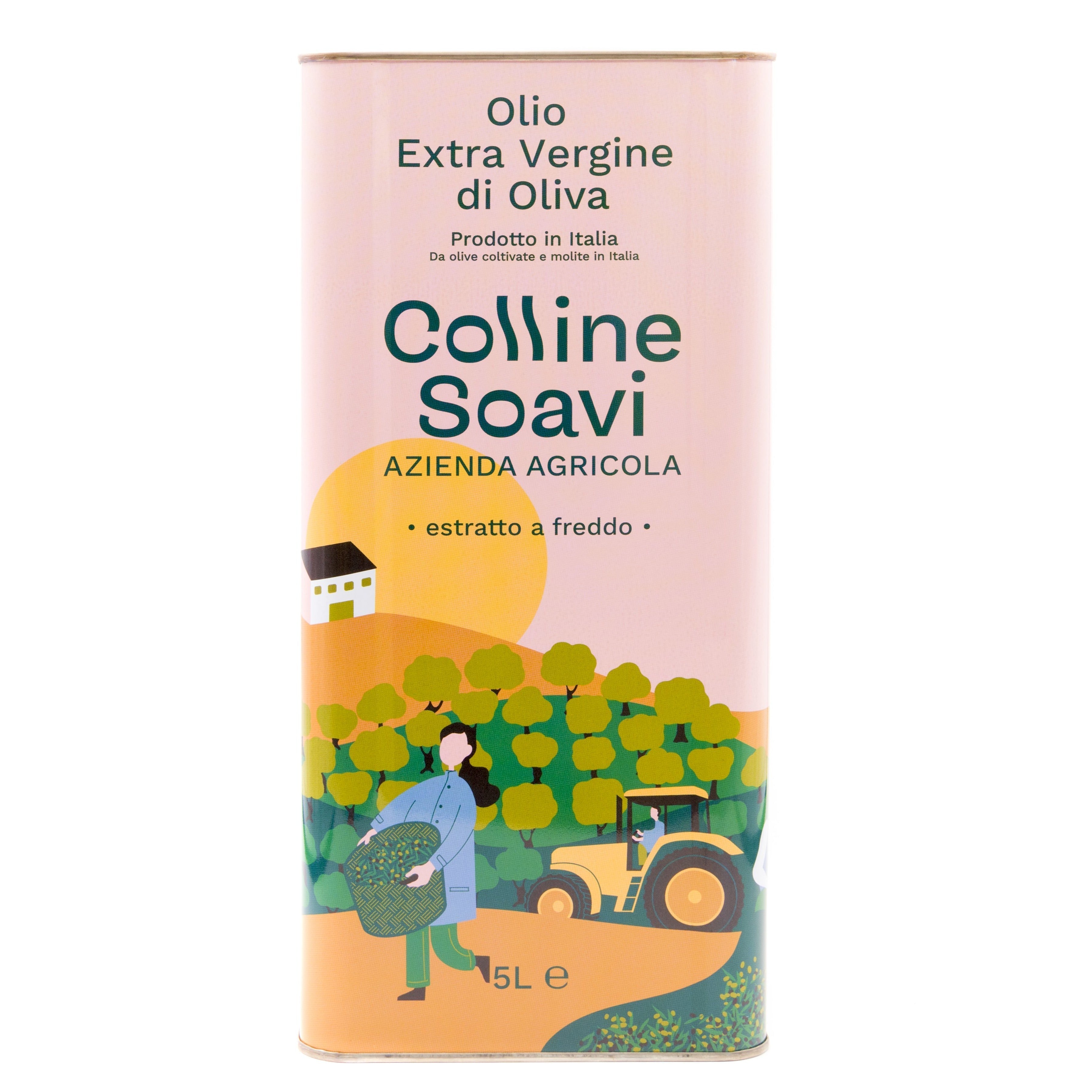 Olio Extra Vergine di Oliva Colline Soavi, Confezione di 2 Latte da 5L - 2023/24