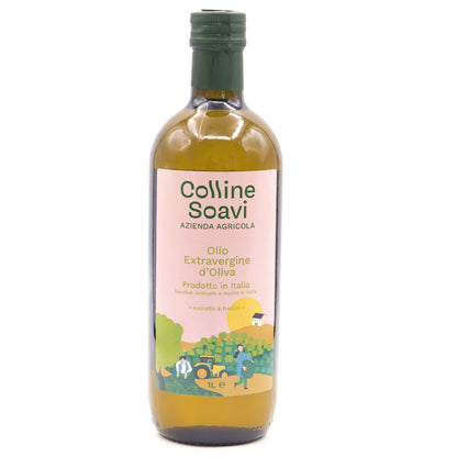 Olio Extra Vergine di Oliva Colline Soavi, Confezione di 6 Bottiglie da 1L - 2022/23